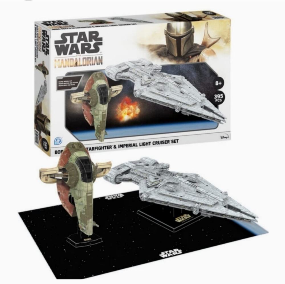 Star Wars Mandalorian 3D Puzzle Boba Fett Starfighter and Imperial Light…